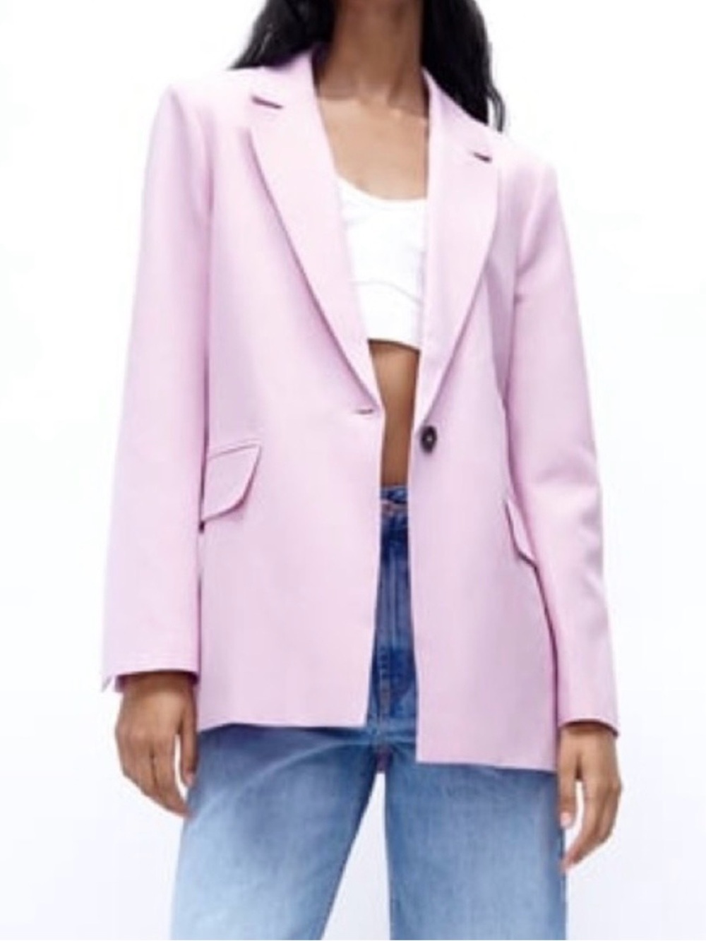 Zara Orchid Single-Button Tailored Blazer
